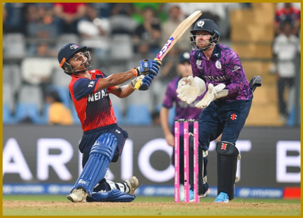 নেপাল অধিনায়ক রোহিত পাউদেল ঐতিহাসিক টি২০ বিশ্বকাপ জয়ের উদযাপন